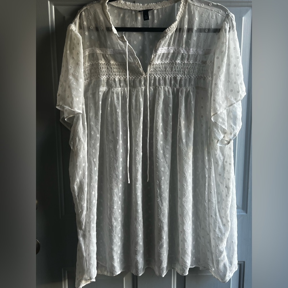 Swiss dot sheer Torrid top